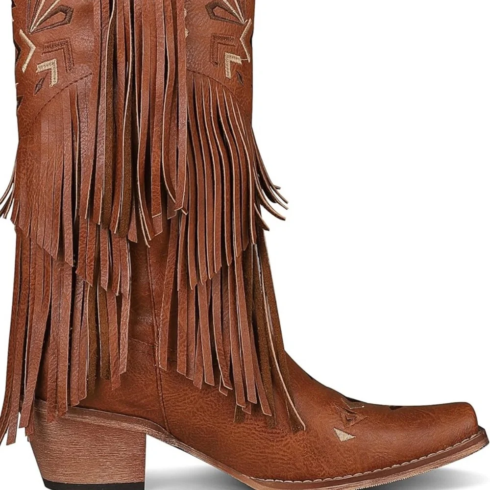 New Cowgirl Boots size 7 - Knee high fringe - Picture 2 of 5